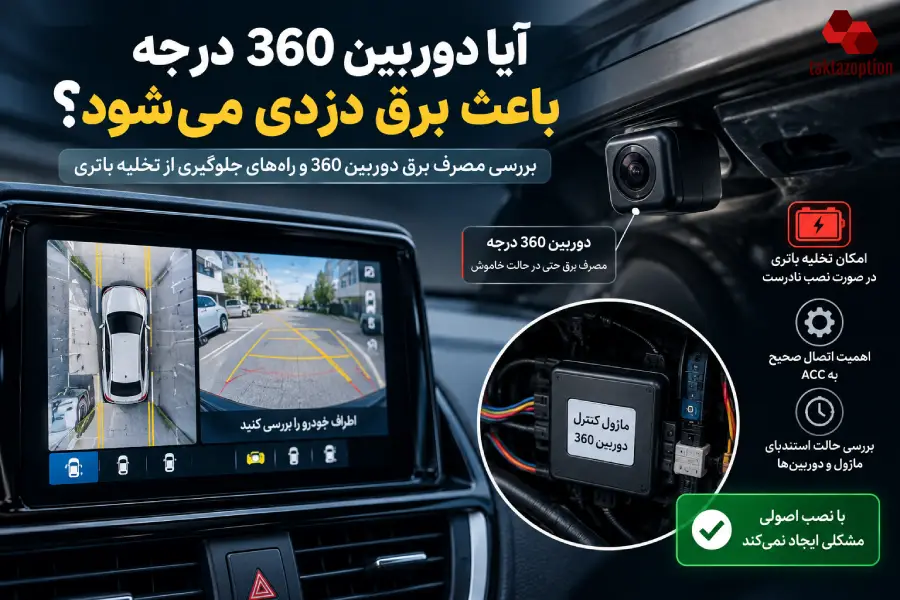 بررسی مصرف برق دوربین 360 درجه خودرو و تاثیر آن بر باتری